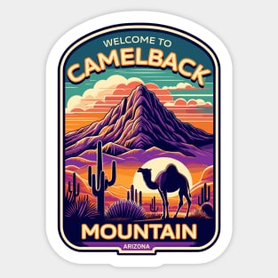 Arizona Sunset Camelback Mountain Vintage Sticker